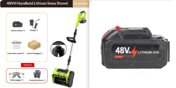 Portable Electric Snowplow Push-type Snow Sweeper Foldable