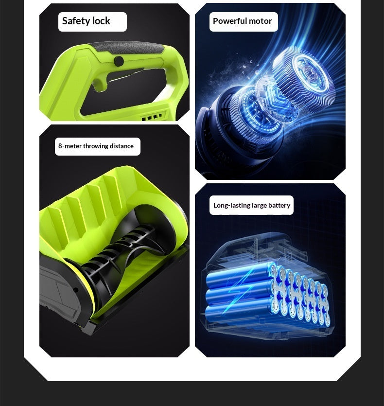 Portable Electric Snowplow Push-type Snow Sweeper Foldable